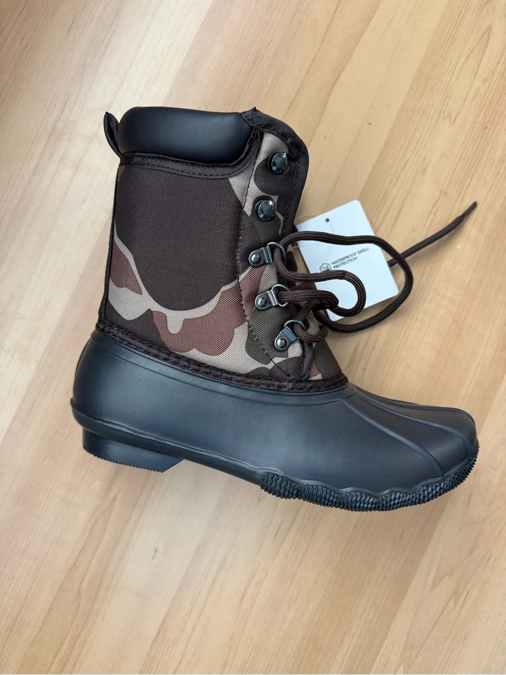 Magellan Outdoors Brown Camo Kids Waterproof Lace-Up Boots